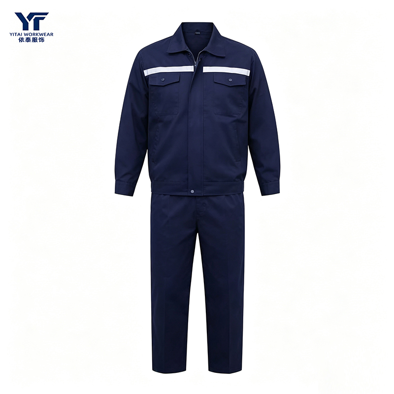 Long-Sleeve Workwear Set with Reflective Strips 