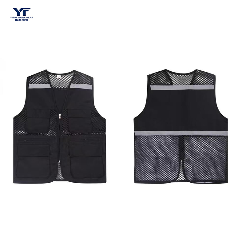 Multi Pocket Zipper Hi Vis Reflective Safety Vest 