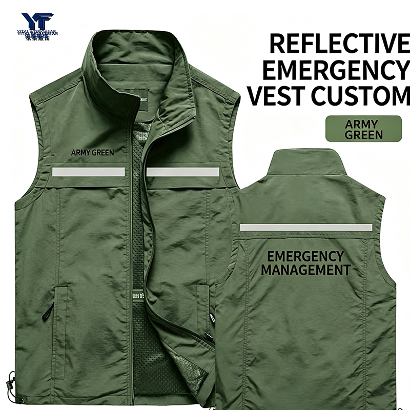 Custom Logo Embroidery Printed Reflective Vest