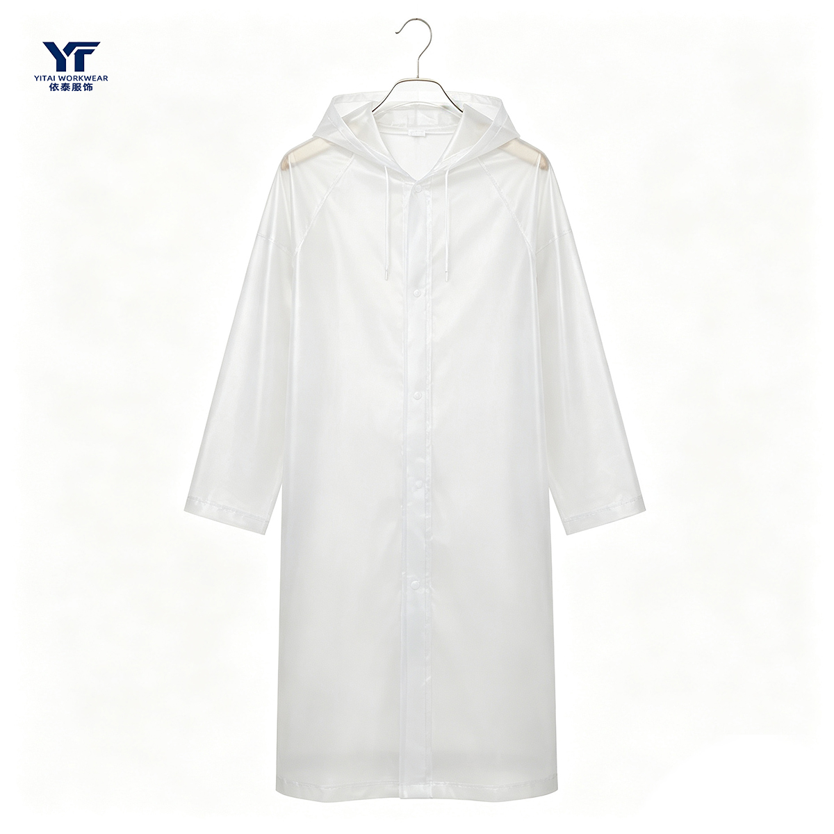 EVA Long Raincoat Poncho Reusable Waterproof Hooded