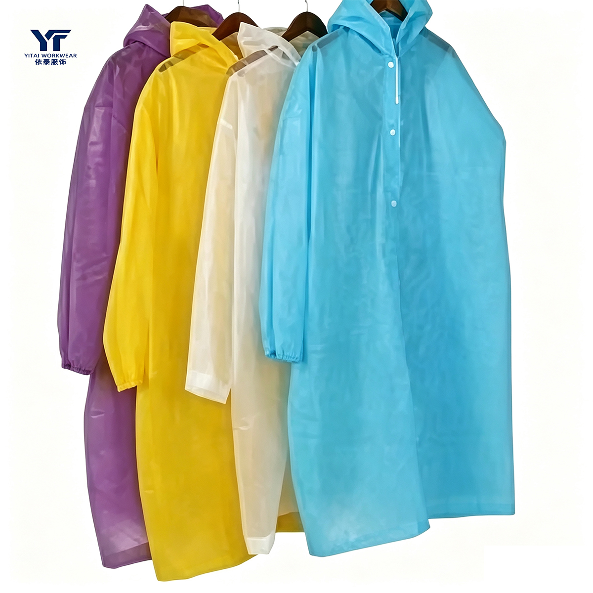 EVA Long Raincoat Poncho Reusable Waterproof Hooded